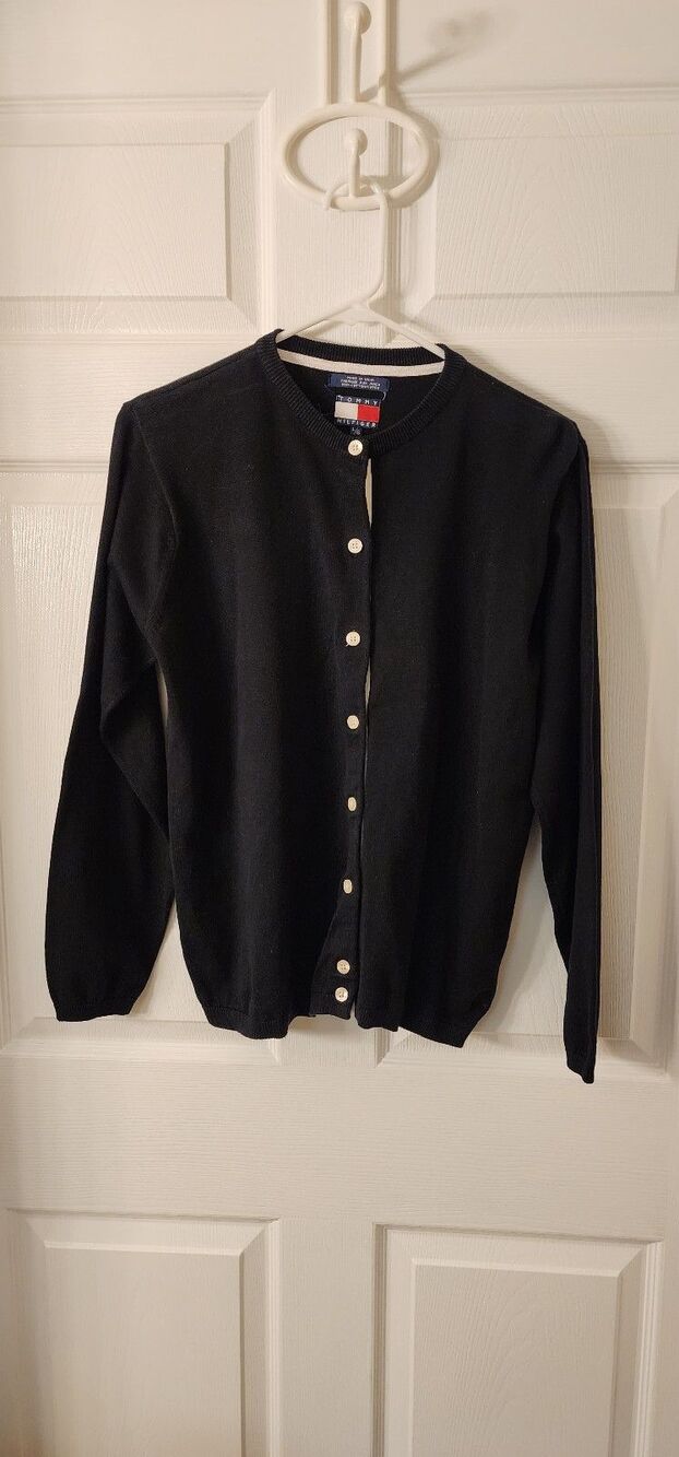 Tommy Hilfiger Black Button Down Cardigan Women's Large
